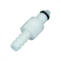 Quick-lock coupling plugs with valve, PMC Series, Acetal