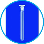 Test tubes with ground glass joint, without graduation, with stopper, DURAN® tubing