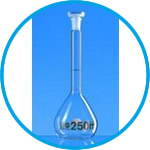 Volumetric flasks, boro 3.3, class A, amber graduations, with PP stopper