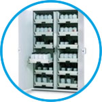 Cabinets for Acids and Alkalis SL-CLASSIC with Wing Doors, 12 pull-out shelves