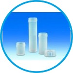 Sample vials, PFA, with cored outside bottom