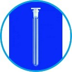 Test tubes with ground glass joint, without graduation, with stopper, DURAN® tubing